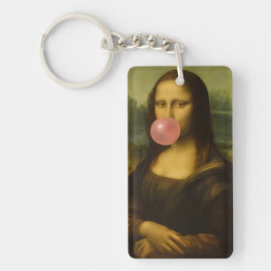 Mona Lisa soufflant de bulle rose