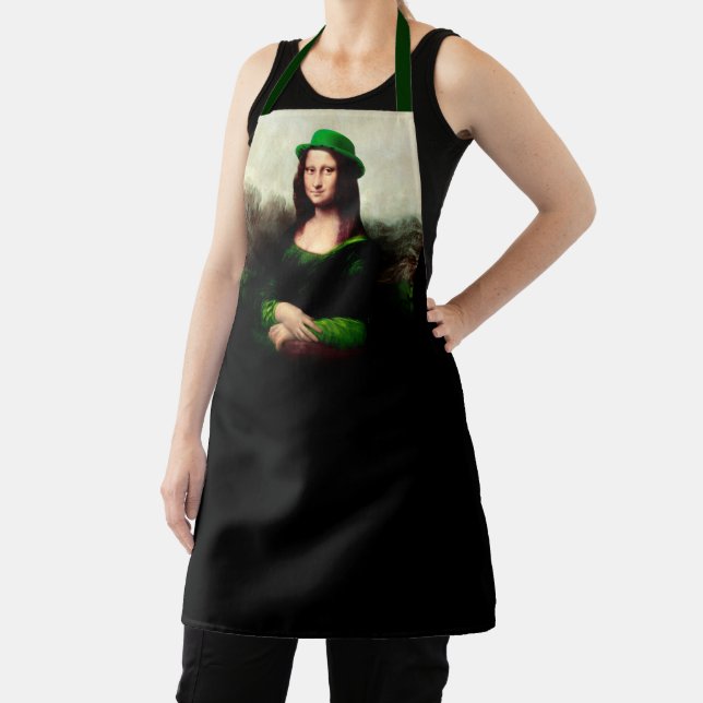 Mona Lisa St. Patrick's Day Clover Apron (Insitu)