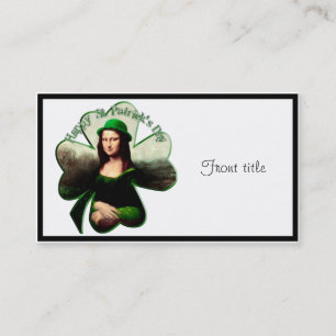 Mona Lisa St. Patrick's Day Clover Business Card