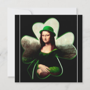 Mona Lisa St. Patrick's Day Clover Invitation