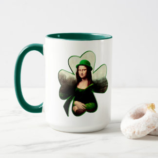 Mona Lisa St. Patrick's Day Clover Mug