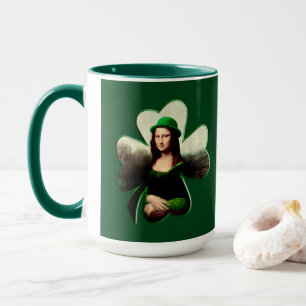 Mona Lisa St. Patrick's Day Clover Mug