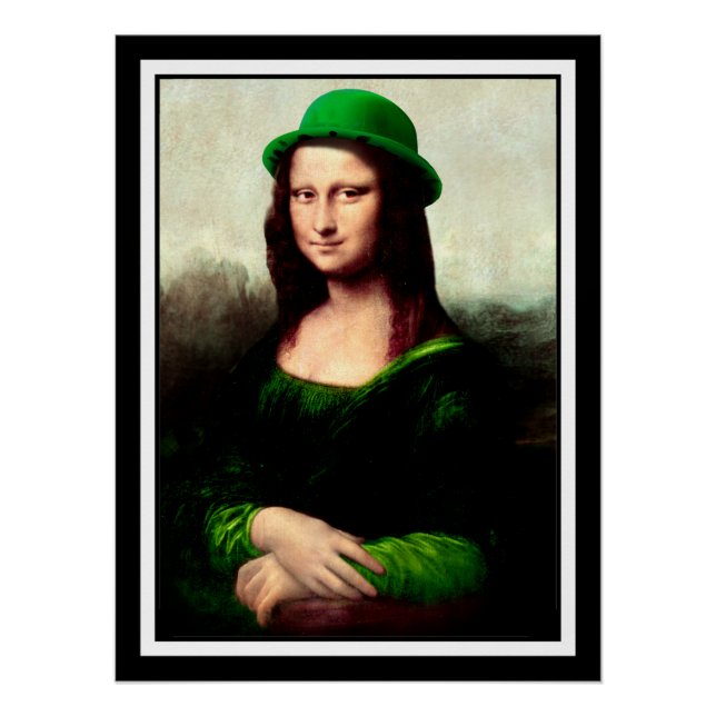 Mona Lisa St. Patrick's Day Clover Poster (Front)