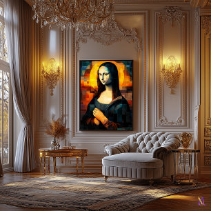 Mona Lisa Stained Glass Mosaic Artwork Canvas Print