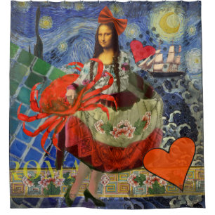 Mona Lisa Starry Night Collage: Whimsical Surreal