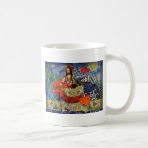 Mona Lisa Starry Night Collage: Whimsical Surreal Coffee Mug