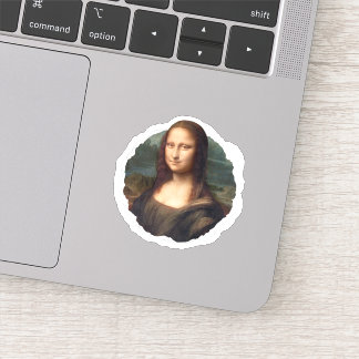Mona Lisa sticker, ripped paper badge