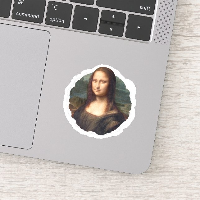 Mona Lisa sticker, ripped paper badge (Detail)