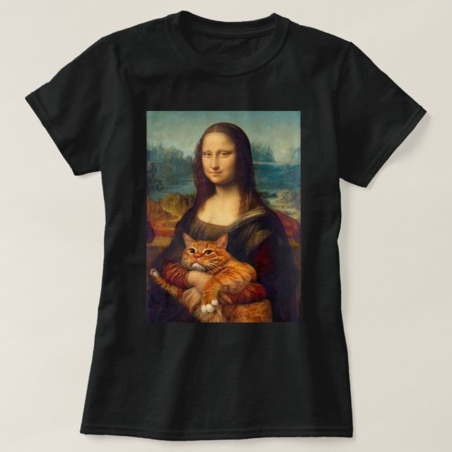 Mona Lisa + T-shirt T-shirt Chat (Design devant)