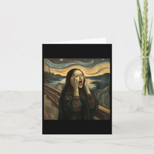 Mona Lisa The Scream Halloween Costume Party Art  Card