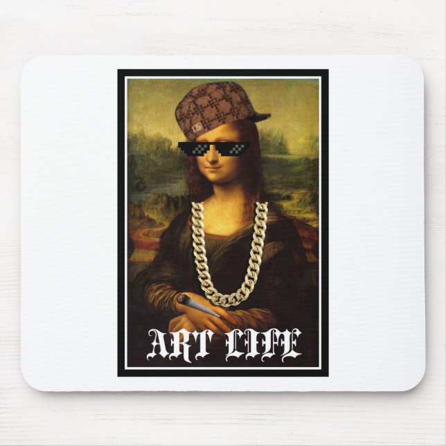 Mona Lisa Thug Life Art Life Mouse Pad (Front)