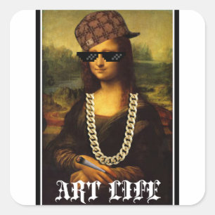 Mona Lisa Thug Life Art Life Square Sticker
