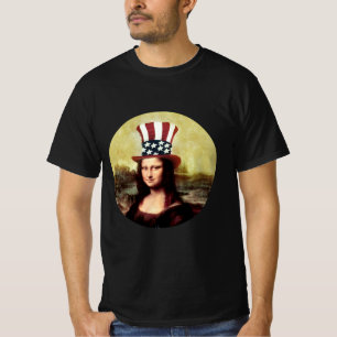 Mona Lisa USA Independence Day T-Shirt