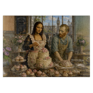 Mona Lisa & Van Gogh Bake Off Cutting Board