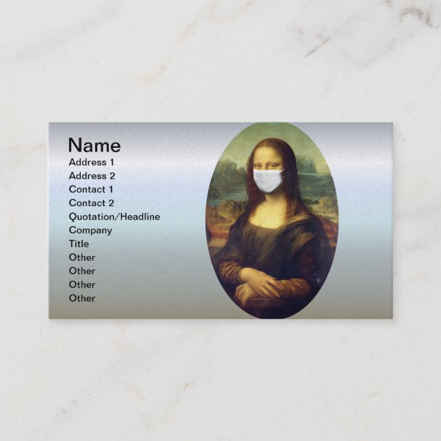 Mona Lisa Via Corona Virus Business Card (Front)