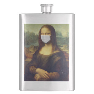 Mona Lisa Via Corona Virus Hip Flask