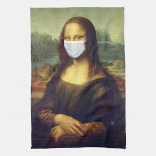 Mona Lisa Via Corona Virus Kitchen Towel
