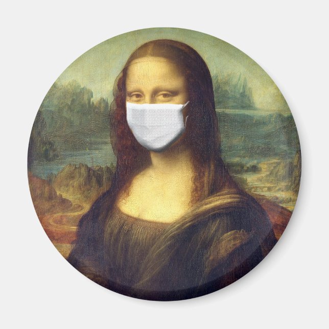 Mona Lisa Via Corona Virus Magnet (Front)