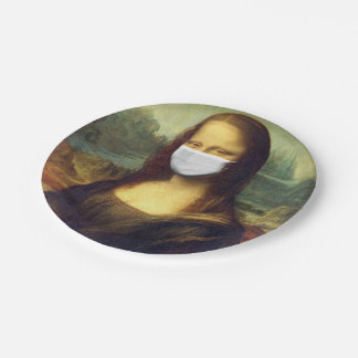 Mona Lisa Via Corona Virus Paper Plate