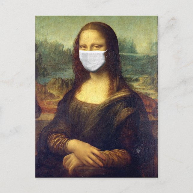 Mona Lisa Via Corona Virus Postcard (Front)