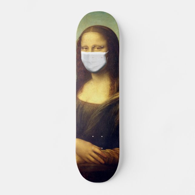 Mona Lisa Via Corona Virus Skateboard (Front)