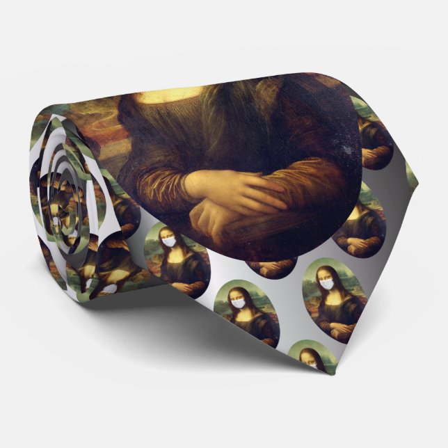 Mona Lisa Via Corona Virus Tie (Rolled)