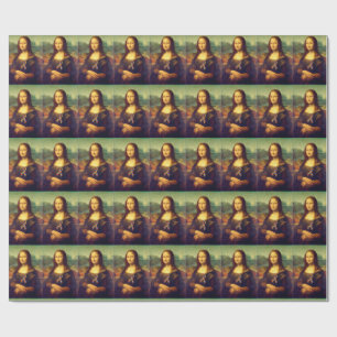 Mona Lisa Wearing Puzzle Ribbon Wrapping Paper