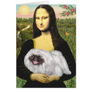 Mona Lisa - White Pekingese, black mask