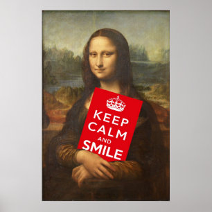 Mona Lisa Wise Words: Keep Calm And Smile Poster