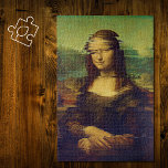 Mona Lisa with a glitch  Jigsaw Puzzle<br><div class="desc">Mona Lisa  with  some  glitch . The   famous portrait  by  Leonardo da  Vinci  was  distorted  by glitch art  filter  and  applied on  this jigsaw puzzle .Fine art with some modern twist .PRINTED ITEM .</div>