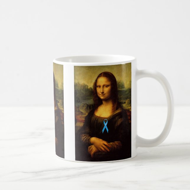 Mona Lisa With Blue Ribbon Coffee Mug (Right)