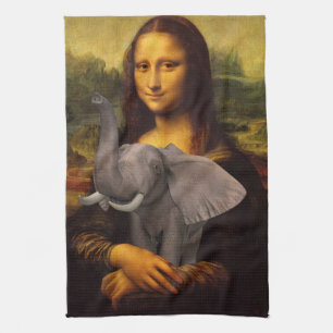 Mona Lisa With Elephant Kitchen Towel