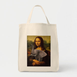 Mona Lisa With Elephant Tote Bag
