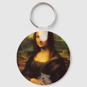 Mona Lisa With Hamster Keychain