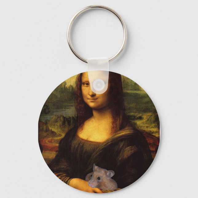 Mona Lisa With Hamster Keychain (Front)
