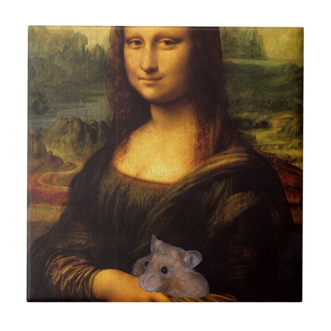 Mona Lisa With Hamster Tile (Front)