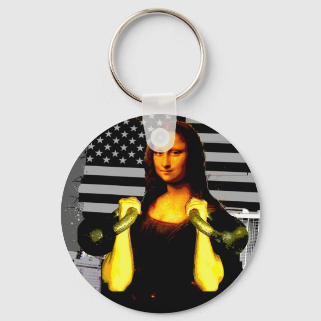 Mona Lisa with KettleBells Keychain (Front)