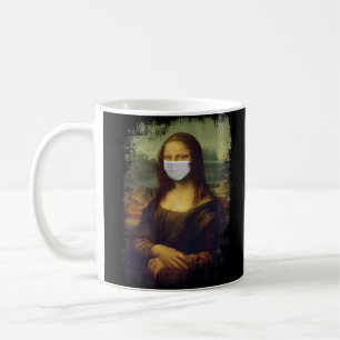Mona Lisa With Mask Coffee Mug