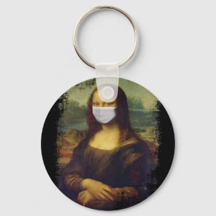 Mona Lisa With Mask Keychain