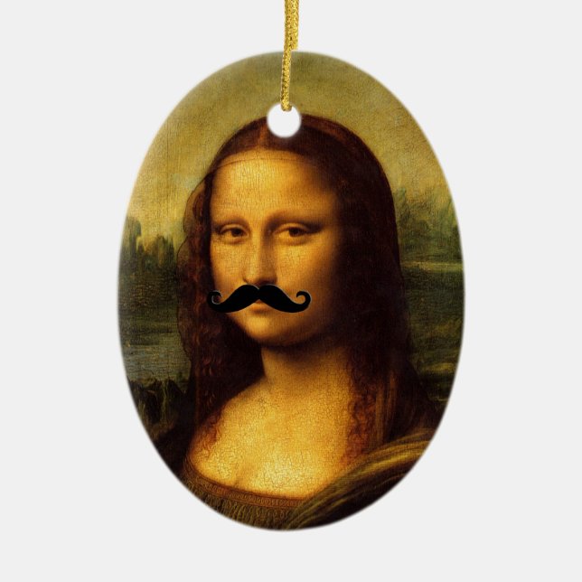 Mona Lisa With Moustache Ceramic Ornament (Front)