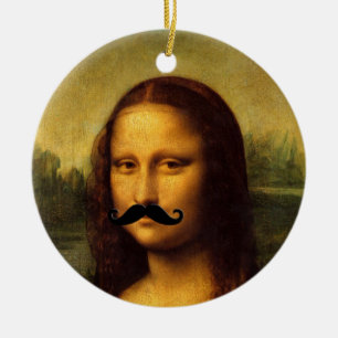 Mona Lisa With Moustache Ceramic Ornament