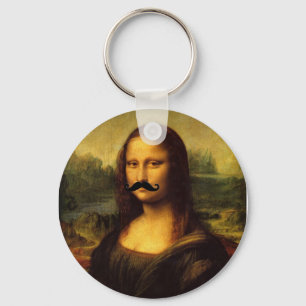 Mona Lisa With Moustache Keychain