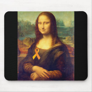 Mona Lisa With Orange Ribbon Mouse Pad