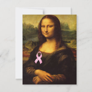 Mona Lisa With Pink Ribbon
