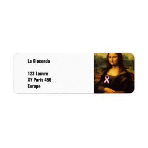 Mona Lisa With Pink Ribbon