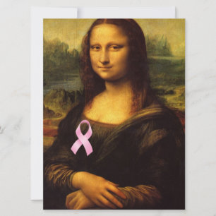 Mona Lisa With Pink Ribbon