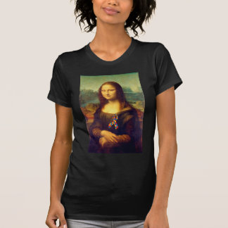Mona Lisa With Puzzle Ribbon T-Shirt