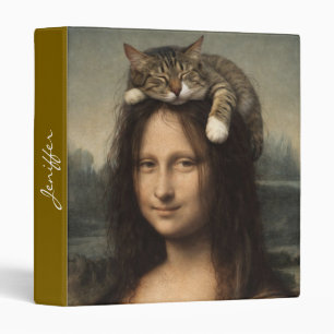 Mona Lisa With Sleeping Cat Binder