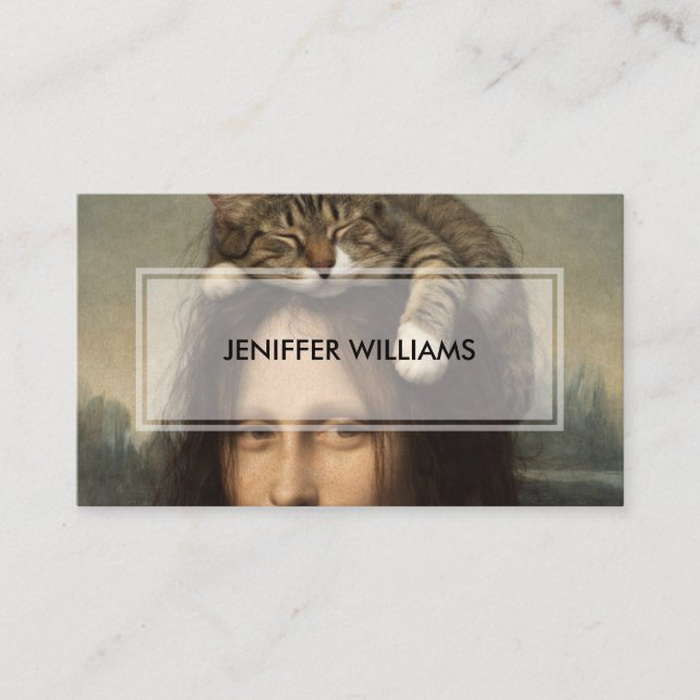 Mona Lisa With Sleeping Cat                        Business Card (Front)