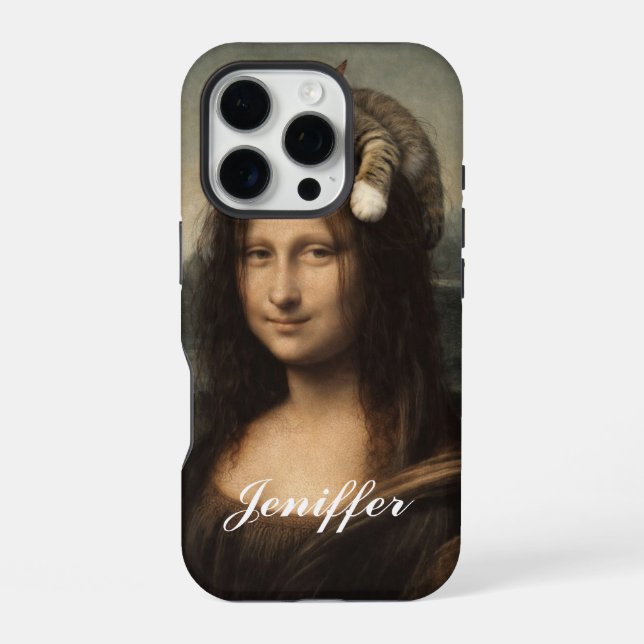 Mona Lisa With Sleeping Cat                        iPhone Case (Back)